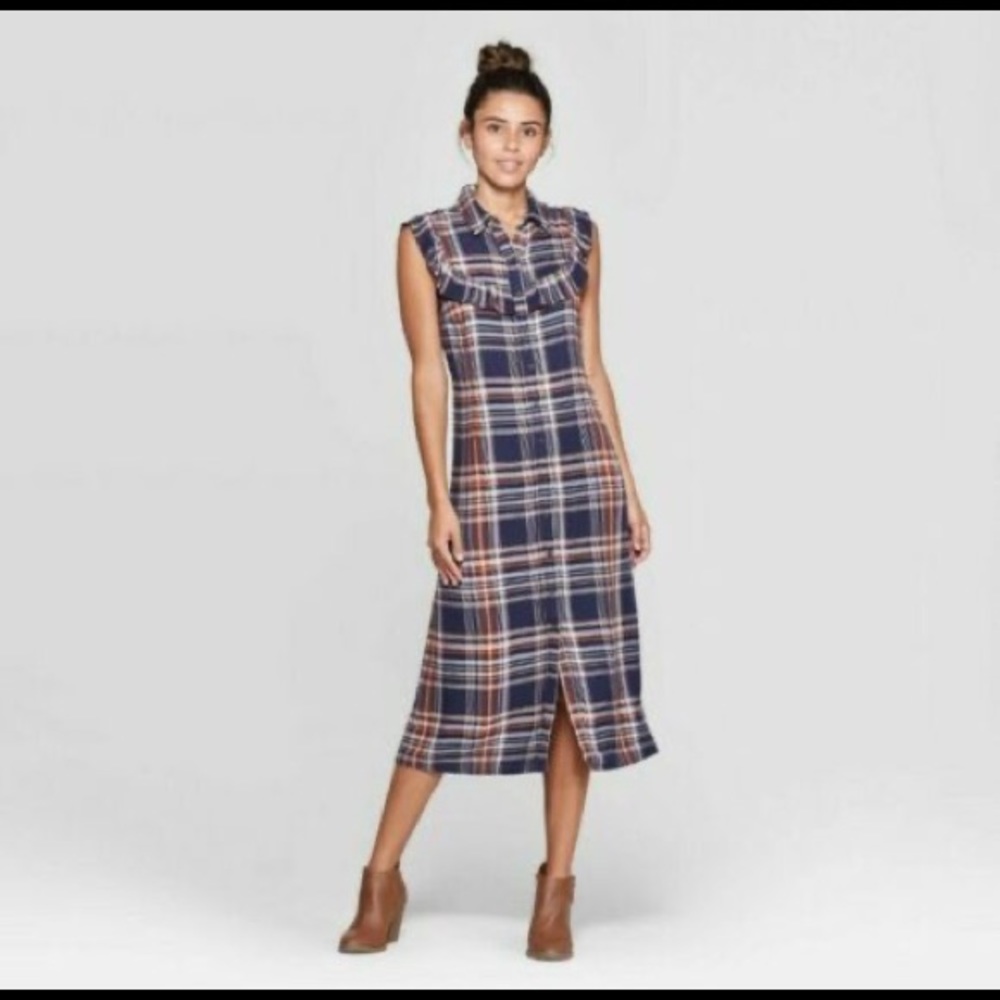 NWT gorgeous Universal thread plaid dress, sz XS